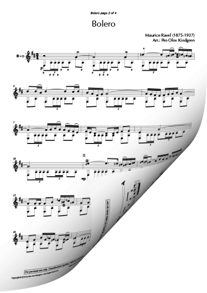caja Ceniza adolescente Bolero – Ravel (sheet music) – PER-OLOV KINDGREN MUSIC ONLINE