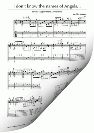 I don't know the names of Angels (sheet music + TAB)