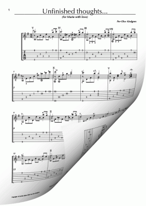 Unfinished thoughts (sheet music + TAB)
