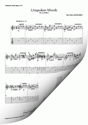 Unspoken Words (sheet music + TAB)