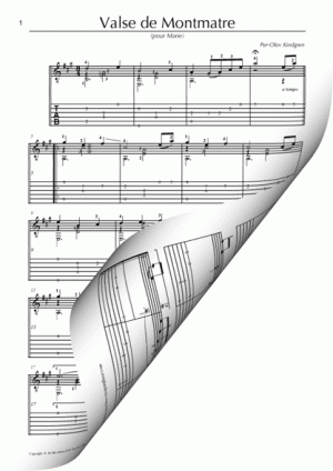 Valse de Montmartre (sheetmusic and TAB)
