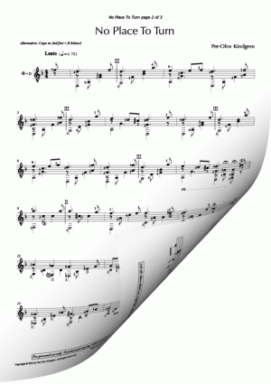 No Place To Turn  (sheet music)
