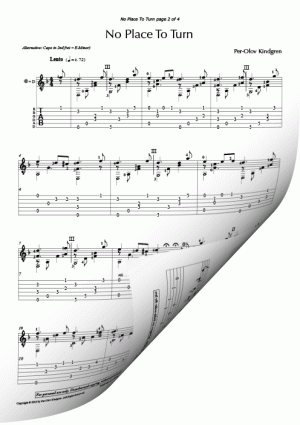 No Place To Turn  (sheet music + TABs)
