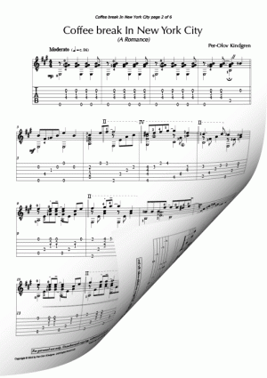Coffeebreak In New York City (sheet music + TAB)