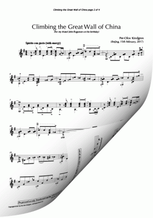 Climbing the Great Wall of China (sheet music)