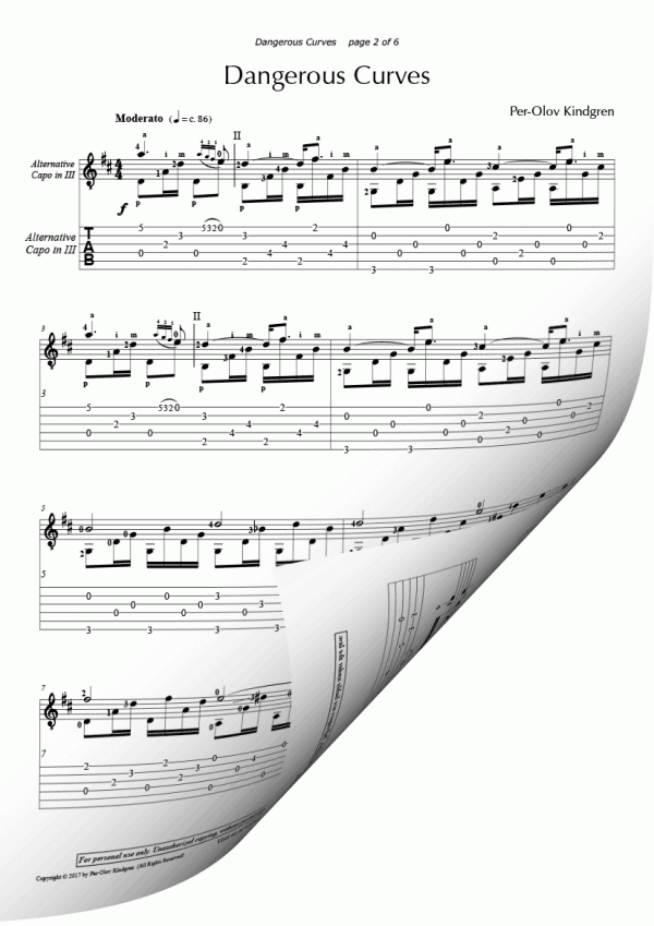 Dangerous Curves (Sheet Music + Tabs)