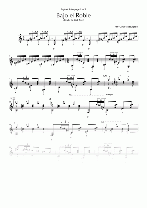 Bajo el Roble (Under the Oak Tree) (Sheet Music)