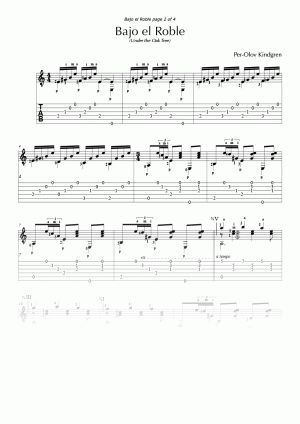 Bajo el Roble (Under the Oak Tree) (Sheet Music + TAB)