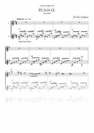 P.I.A.N.O. for 2 guitars (sheet music)