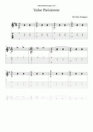 Valse Parisienne (sheet music + TABs)