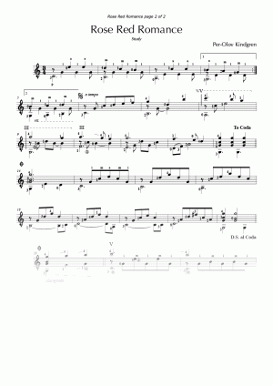 Rose Red Romance (sheet music)