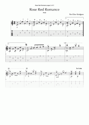Rose Red Romance (sheet music + TABs)