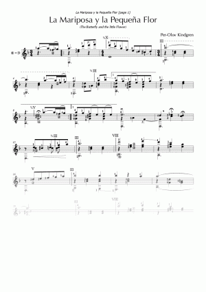 La Mariposa y La Pequeña Flor (sheet music)