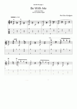Be With Me (sheet music + TAB)