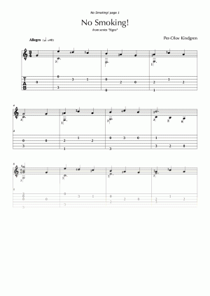 No Smoking! (sheet music + TAB)