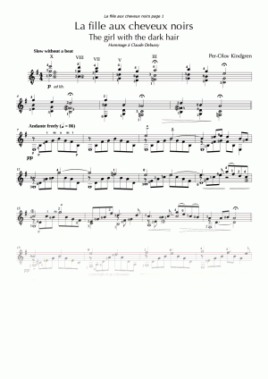 The girl with the dark hair (sheet music)