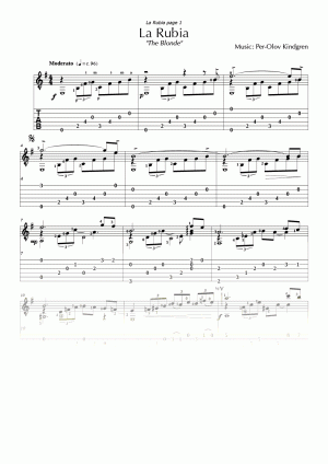 La Rubia "The Blonde" (sheet music + TABs)