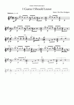 I Guess I Should Leave (sheet music)