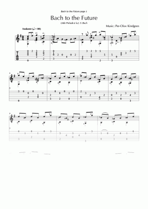 Bach to the Future (sheet music + TABs)