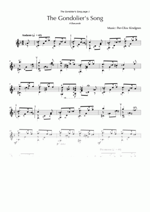 The Gondolier's Song (sheet music)