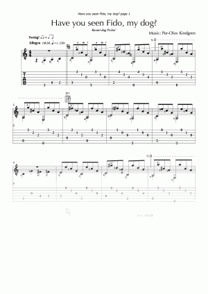 Have you seen Fido, my dog? (sheet music + TABs)
