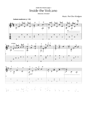 Inside The Volcano (sheet music + TAB)