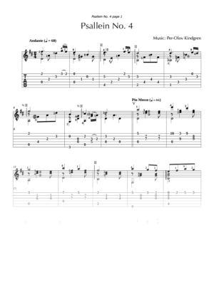 Psallein No. 4 (sheet music + TABs)