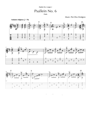 Psallein No. 6 (sheet music + TABs)