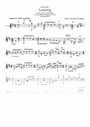 Leaving (sheet music)