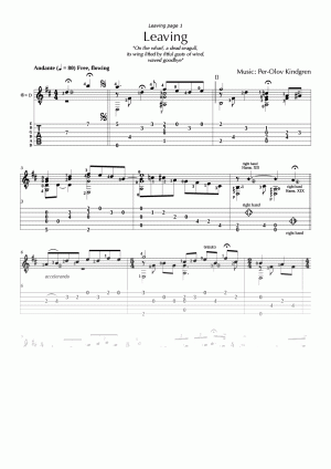Leaving (sheet music + TABs)