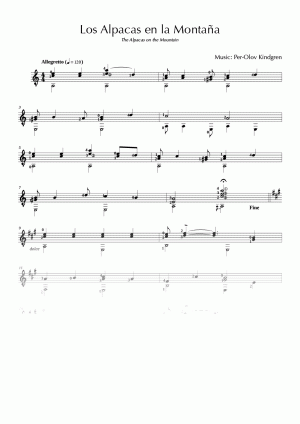 Los Alpacas en la Montaña (sheet music)