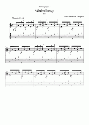 Minimilonga (sheet music + TABs)
