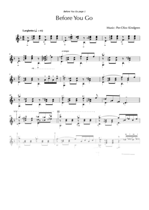 Before You Go (sheet music)