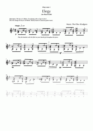Elegy (for Planet Earth) (sheet music)