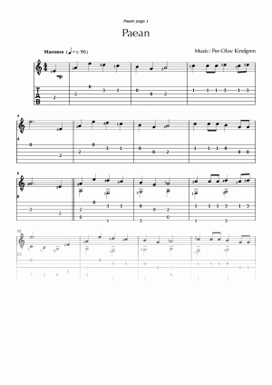 Paean (sheet music + TAB)