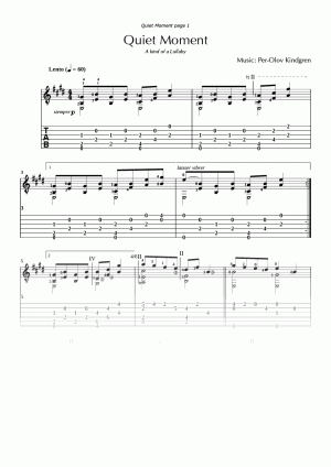 A Quiet Moment (sheet music + TAB)