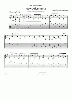 New Adventures (sheet music + TAB)