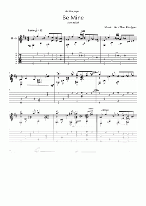 Be Mine (sheet music + TABs)