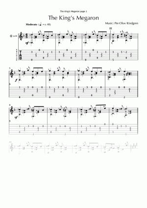 The King's Megaron (sheet music + TABs)