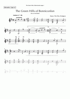 The Green Hills of Bonniconlon (sheet music)