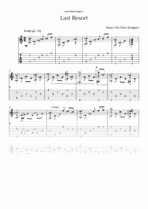 Last Resort (sheet music + TABs)