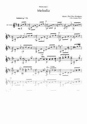 Melodia (sheet music)