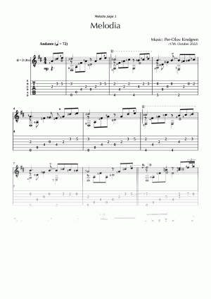 Melodia (sheet music + TABs)