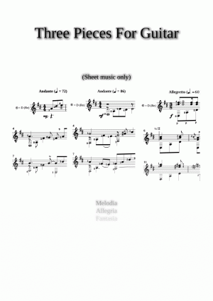 Three Pieces For Guitar (sheet music)