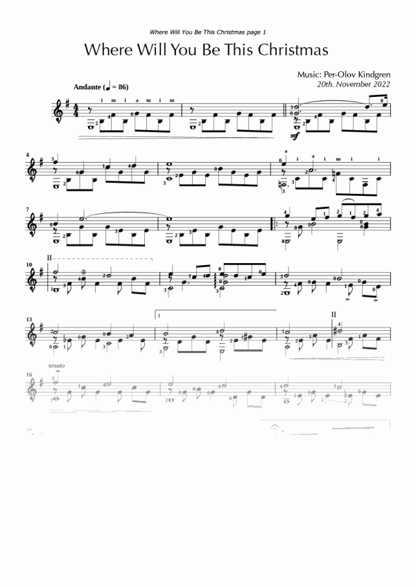 Where Will You Be This Christmas (sheet music)