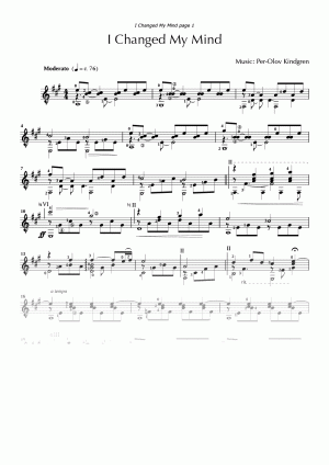 I Changed My Mind (sheet music)