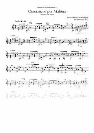 Ossessione per Maléna (sheet music)
