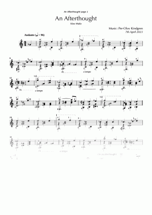 An Afterthought (sheet music)