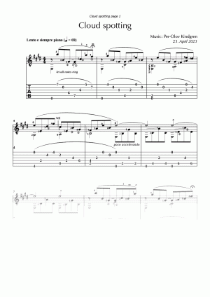 Cloud spotting (sheet music + TAB)