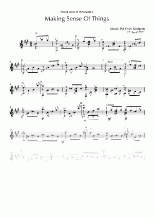 Making Sense Of Things (sheet music)